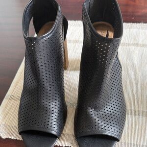 AEROSOLES Black Perforated Heeled Boots